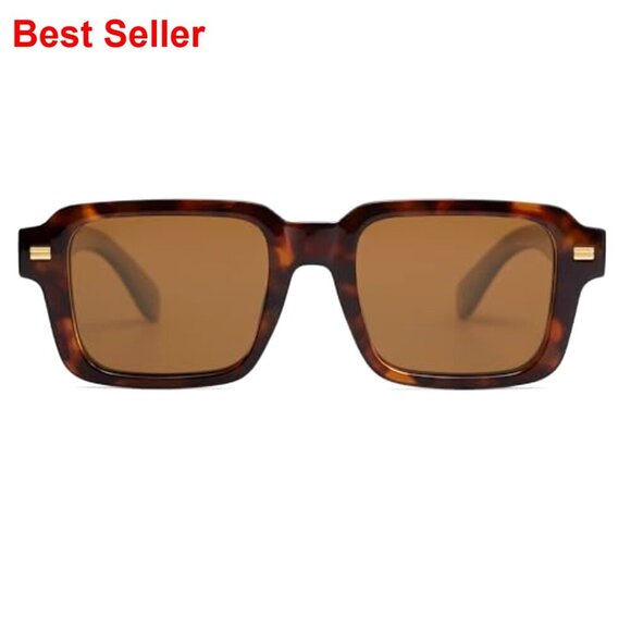 Trendy Square Polarized Sunglasses, Retro Vintage Rectangle Shades for Women Men main image 5